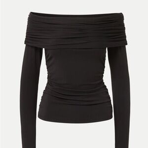 Reformation Black Off-Shoulder Top